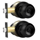 Probrico Round Ball Style Privacy Door Lock Interior Knobs 2 Pack - Black Open. Price: $38.48.