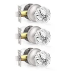 Orger 3-PIECE Glass Door Knobs Crystal Passage Hallway And Closet Satin New. Price: $92.03.
