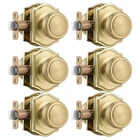 Door Knobs 6 Pack Satin Brass Interior Lock Camelot Trim Ncsen Gold Coastal Hall New. Price: $89.99.