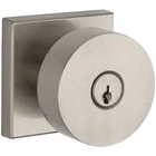 Baldwin Contemporary Keyed Entry Door Knob W/ Square Rose, Satin Nickel New. Price: $123.99.