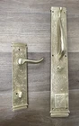 Signature Hardware 441372 Griggs Right Handed Keyed Entry Handleset- Satin Brass Open. Price: $269.99.