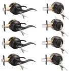 Knobwell 4 Pack Keyed Alike Door Lever Handle With Single Cylinder Deadbolt, Oil Open. Price: $106.91.
