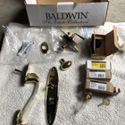Baldwin Keyed Entry Handleset Lot W/ Lock Cylinders , Hinges Storm Door Knob Open. Price: $450.00.
