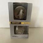 Defiant Single Cylinder Deadbolt For Exterior Door, Satin Finish New Sealed Box. Price: $16.50.