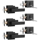 Brotima 3 Pack Square Passage Door Levers And Double Cylinder Deadbolts Combo Open. Price: $90.29.