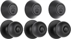 Transitional Keyed Entry Door Knob & Deadbolt Combo, 3-PACK, Matte Black New. Price: $115.99.