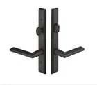 Emtek 1451LRLHFB Keyed Entry Lever Set Larriat American Cylinder Flat Black Open. Price: $169.99.