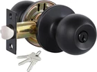 Lanwandeng Matte Black Door Knobs With Lock Keys, Interior/exterior New. Price: $15.27.