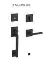 Baldwin Estate Minneapolis Single Cylinder Handleset, 85390190RENT -matte Black Open. Price: $289.43.