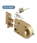 Sumbin Jimmy Proof Deadbolt Lock Keyed With 2 Keys Gold Color Brand New Box. Price: $20.00.