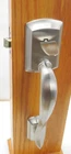 Kwikset Avalon Handleset With Tustin Lever Satin Nickel 815AVHXTNL15 #776 Open. Price: $40.99.