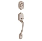 Kwikset 687BW-LIP-S Belleview Exterior Handleset Only Satin Nickel Open. Price: $49.95.