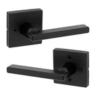 Kwikset Halifax Square Matte Black Privacy Bed/bath Door Handle With Lock New. Price: $16.00.