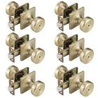 6 Pack Brushed Gold Door Knobs With Square Rosette,pismo Lock,... New. Price: $48.73.