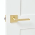 Explore Hardware Monaco Solid Brass Privacy Door Lever Satin Gold Bed/bath Open. Price: $29.11.