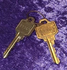Wn Key Weiser Door Lock Set 49969 Brass Finish Of Two Used. Price: $10.50.