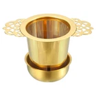 Uxcell 1 Pcs Tea Infuser Filter With Handle, Drip Bowl, Fine Mesh Titanium New. Price: $24.18.