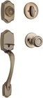 Kwikset Belleview Front Door Lock Deadbolt Handleset Antique Bras Open. Price: $69.98.