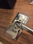 Grandeur Dummy Carre Plate With Georgetown Lever In Polished Nickel Open. Price: $29.95.