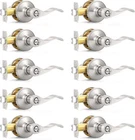 10-PACK Probrico Privacy Door Interior Handles Levers, Satin Nickel New. Price: $128.00.
