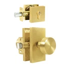 Toptotoo Deadbolt And Entry Door Knobs Set, Gold Satin Brass New. Price: $83.99.