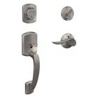 Schlage Greenwich Single Cylinder Deadbolt Lever Door Handle Set Satin Nickel New. Price: $78.99.