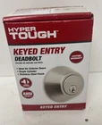 New Hyper Tough Keyed Entry Single Cylinder Deadbolt, Stainless Steel Finish. Price: $13.95.