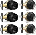 Flat Black Double Cylinder Entry Knob & Deadbolt Set - 3 Pack Keyed Alike New. Price: $116.84.