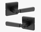 Kwikset Perth Matte Black Square Keyed Entry Door Handle Smartkey Technology Open. Price: $29.99.