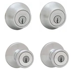 Kwikset Tylo Satin Chrome Entry Door Knob & Single Cylinder Deadbolt Pack New. Price: $39.99.