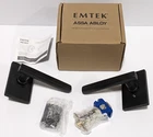 Emtek Black Rectangular Rosette Right Door Lever Handle Passage New. Price: $61.60.