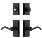 Ageless Iron 657571 Vale Deadbolt & Lever Lh Black 2-3/4" Backset Open. Price: $220.00.