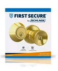 First Secure By Schlage Deadbolt And Hawkins Knob - PC60HWK605 Bright Brass New. Price: $35.00.