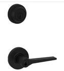 Kwikset Hollis Round Rose Matte Black Handle With Single Cylinder Deadbolt Combo New. Price: $44.99.