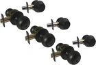 3 Entry Entrance Deadbolt Black Door Locks Round Knobs Same Keyed New. Price: $85.00.