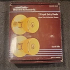 Mountainsecurity 2 Keyed Entry Knobs Polished Brass 3137-105 Exterior Door Open. Price: $23.00.