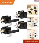 Flat Black Heavy-duty Keyed Entry Locks Combo Pack 2 Square Levers & Deadbolts New. Price: $106.39.