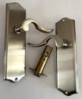 Emtek 8811 Colonial Dummy Door Handle Set Satin Nickel Decorative Backplate Open. Price: $68.95.