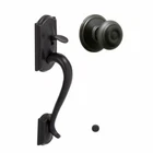 Schlage Camelot Entry Door Handle With Georgian Knob FE285 Open. Price: $39.99.