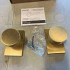 Emtek 5052ROUUS4 Dummy, Rectangular Rosette, Round Knob Satin Brass Open. Price: $75.00.