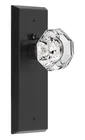 Ceymio Privacy Door Knob Matte Black Glass Crystal Handle Interior Lock New. Price: $49.99.