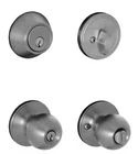 Schlage Morrow Satin Stainless Steel Single Cylinder Deadbolt VCT60 Mow 630 Open. Price: $23.99.