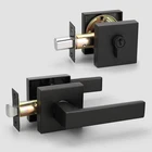 2X Black Front Entry Door Handle Lock Set Square Keyed Alike Single Deadbolt Lev New. Price: $27.00.