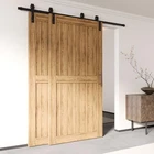Homacer Black Rustic Single Track Bypass Sliding Barn Hardware Kit Two Doors 6FT Used. Price: $86.12.