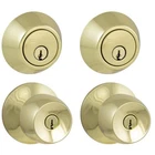 Defiant Brandywine Polished Brass Single Cylinder Keyed Entry Project Pack Open. Price: $24.99.