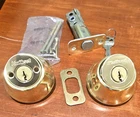 Kwikset 665 Double Cylinder Deadbolt Bright Brass Open. Price: $14.99.