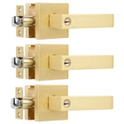 Heittis 3 Pack Square Gold Door Handle Heavy Knobs Interiorkeyed Alike New. Price: $93.38.