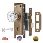Newliplace Mortise Lock Set For Interior Door, Vintage Antique Brass Knobs. Price: $56.99.