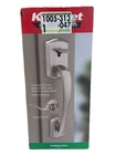 Kwikset Prescott Front Door Handle With Interior Lever Satin Nickel 98150-013 Open. Price: $49.95.