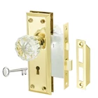 Newliplace 3 Pack Mortise Lock Set For Interior Door, Gold Vintage Crystal Glass. Price: $68.00.